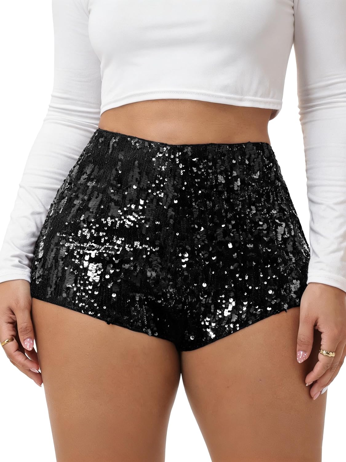 Sequin Mini Y2K Rave Going Out Womens Shorts