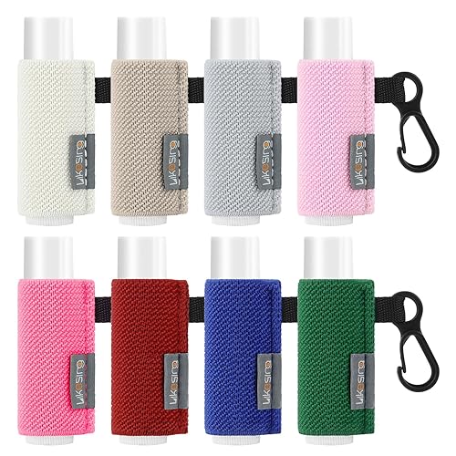 Vista 20 de Soporte de Llavero para Bálsamo Labial, Soporte para Bálsamo Labial Funda para Lápiz Labial con Clip, Regalos de Brillo Labial Elástico para Amigos