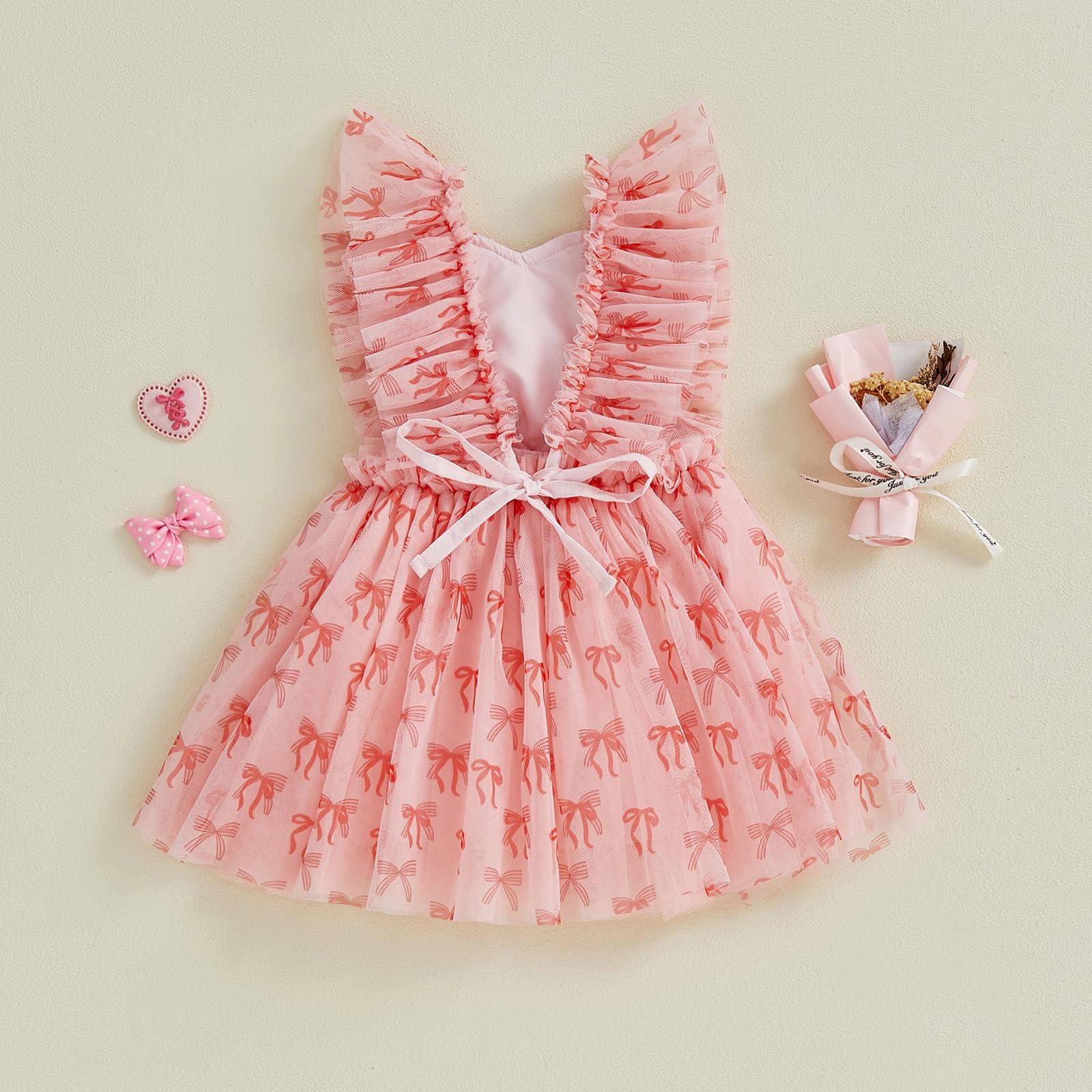 GXNRHG Baby Girl Valentines Tutu Sukienka Śliczny nadruk w kształcie serca Pończoch Suknie liniowe Letnia księżniczka Urodziny Party Wzburzona sukienka letnia