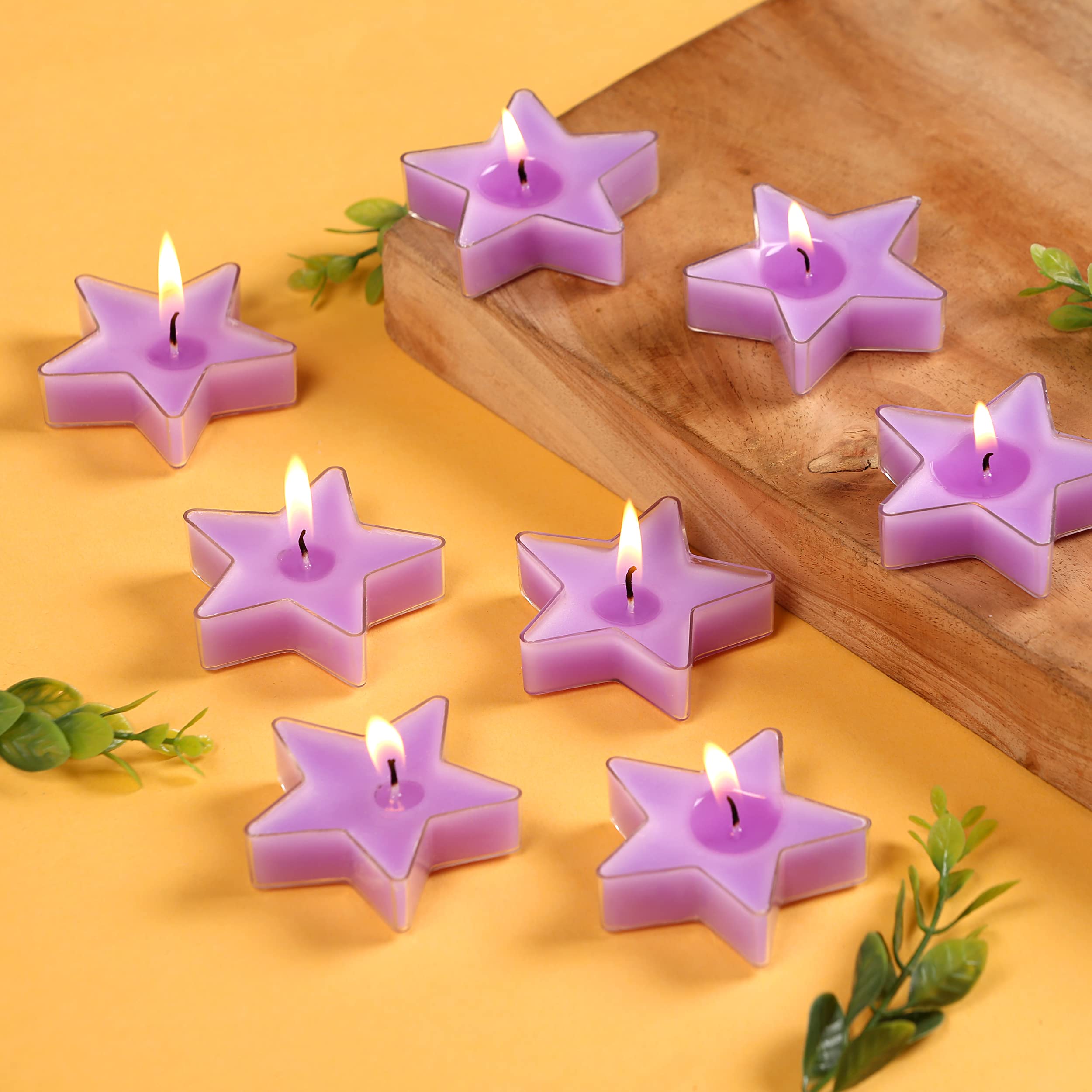 PROSPERRO LUMO by Parkash Candles Star Shaped T Light Set of 8,| Scented (Purple - Lavender)