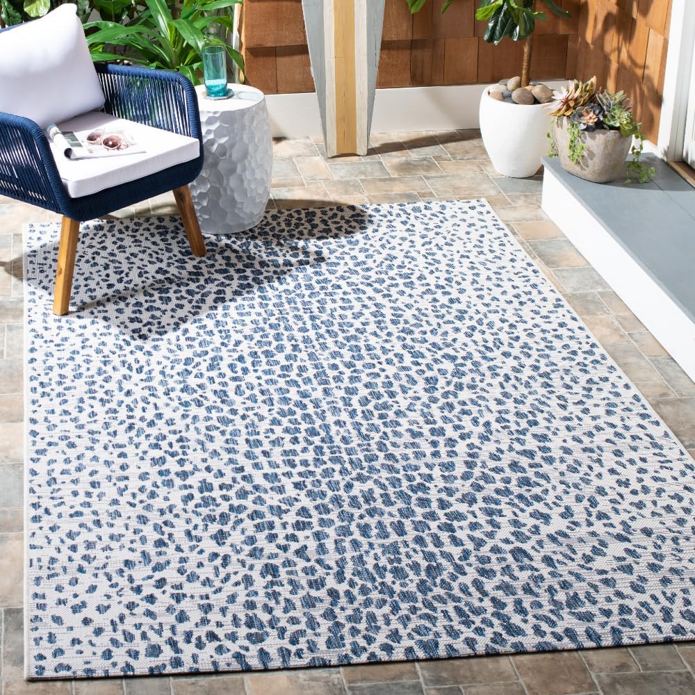 SAFAVIEH Courtyard Collection 2'7" x 5' Ivory/Sage Green CY8505 Indoor/ Outdoor Waterproof Easy Cleaning Patio Backyard Mudroom Area Rug
