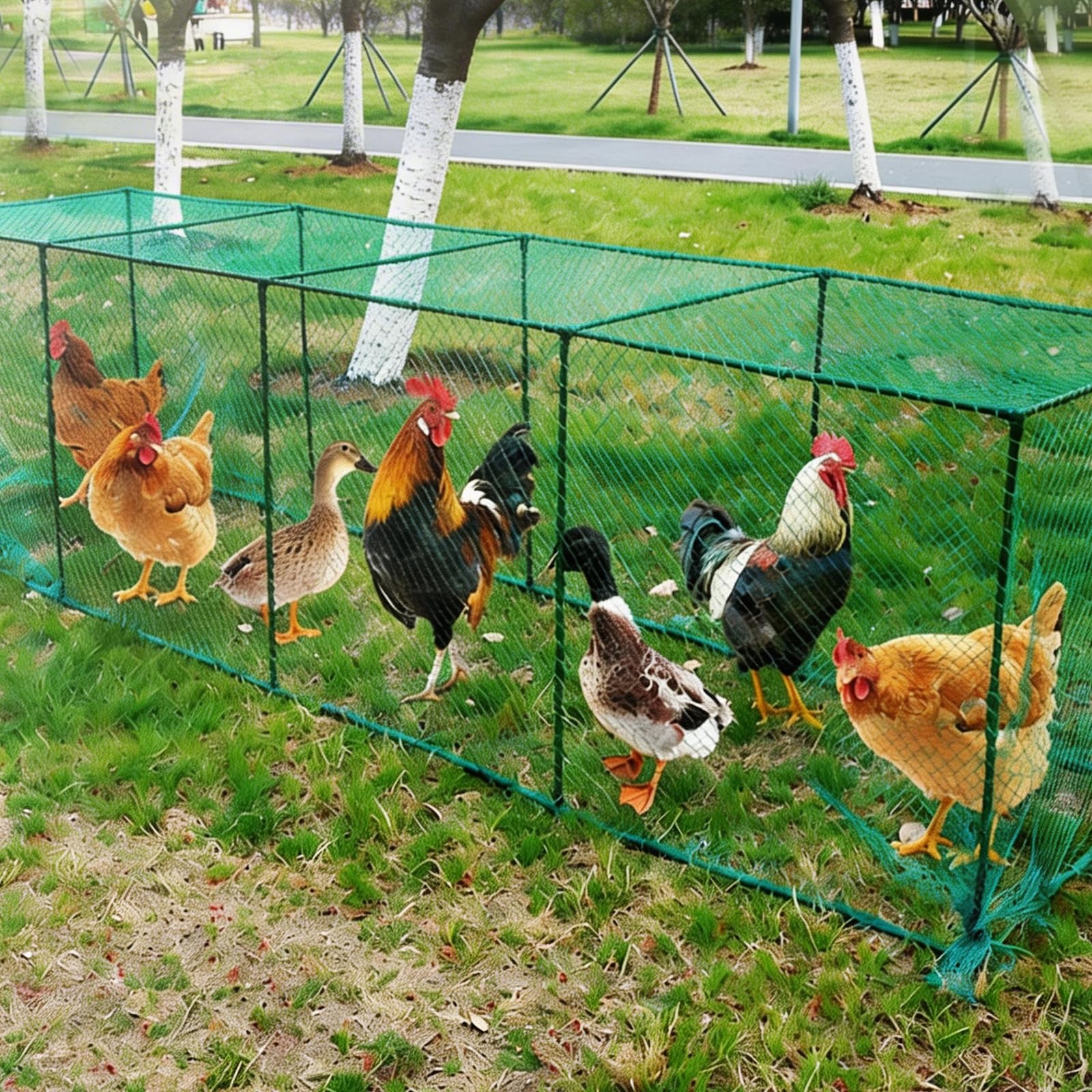 Pollaio, Recinzione Mobile per Polli 320 * 80 * 80cm Kit Recinzione Rete per Galline Recinzioni per Pollame, Anatre, Coniglietti