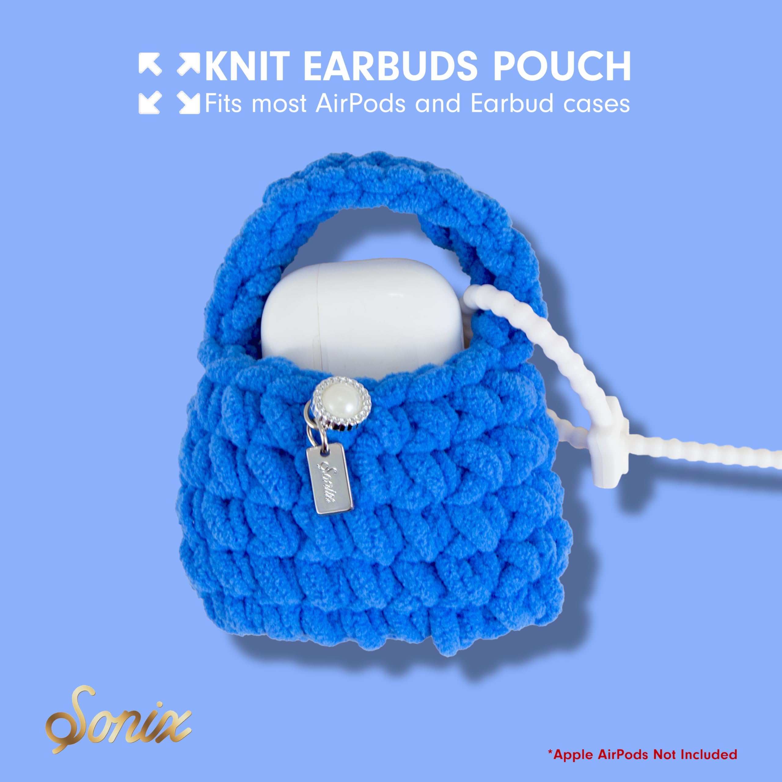 Amazon.com: Sonix Knit Earbud Pouch | Crochet Keychain Storage