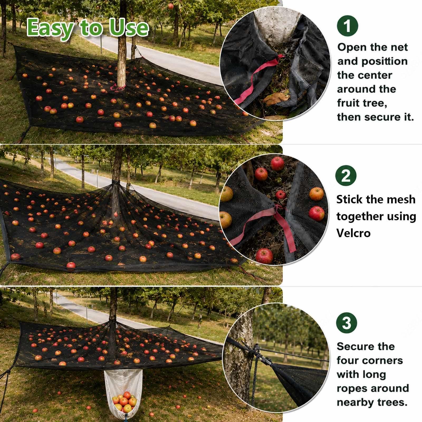 Manto De Aceituna, Resistente y Flexible Red De Recolección De Frutas con Corte Central Telones de Aceitunas, Almendras y Frutales,Round-23×23FT（7 * 7m）