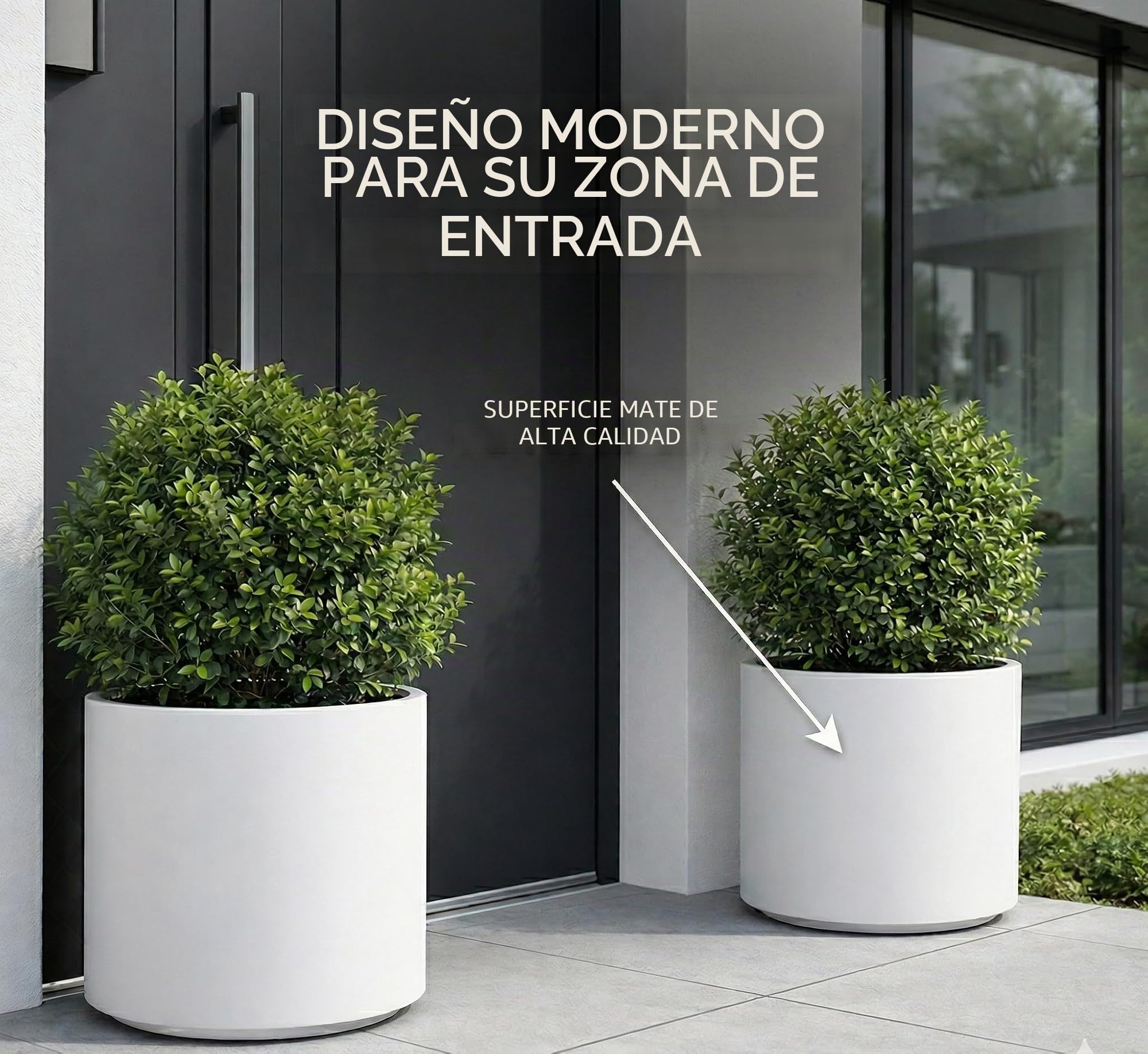 Tymar Maceta grande para exterior, maceta de flores al aire libre, maceta grande para exterior XL (Blanco DBHER, Ø 47 cm)
