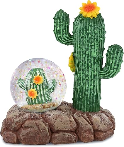 CoTa Global Globo de nieve de cactus Figura mágica de globo de agua arcoíris con purpurina brillante, adorno coleccionable para decoración del CoTa Global Globo de nieve de cactus Figura mágica de globo de agua arcoíris con purpurina brillante, adorno coleccionable para decoración del