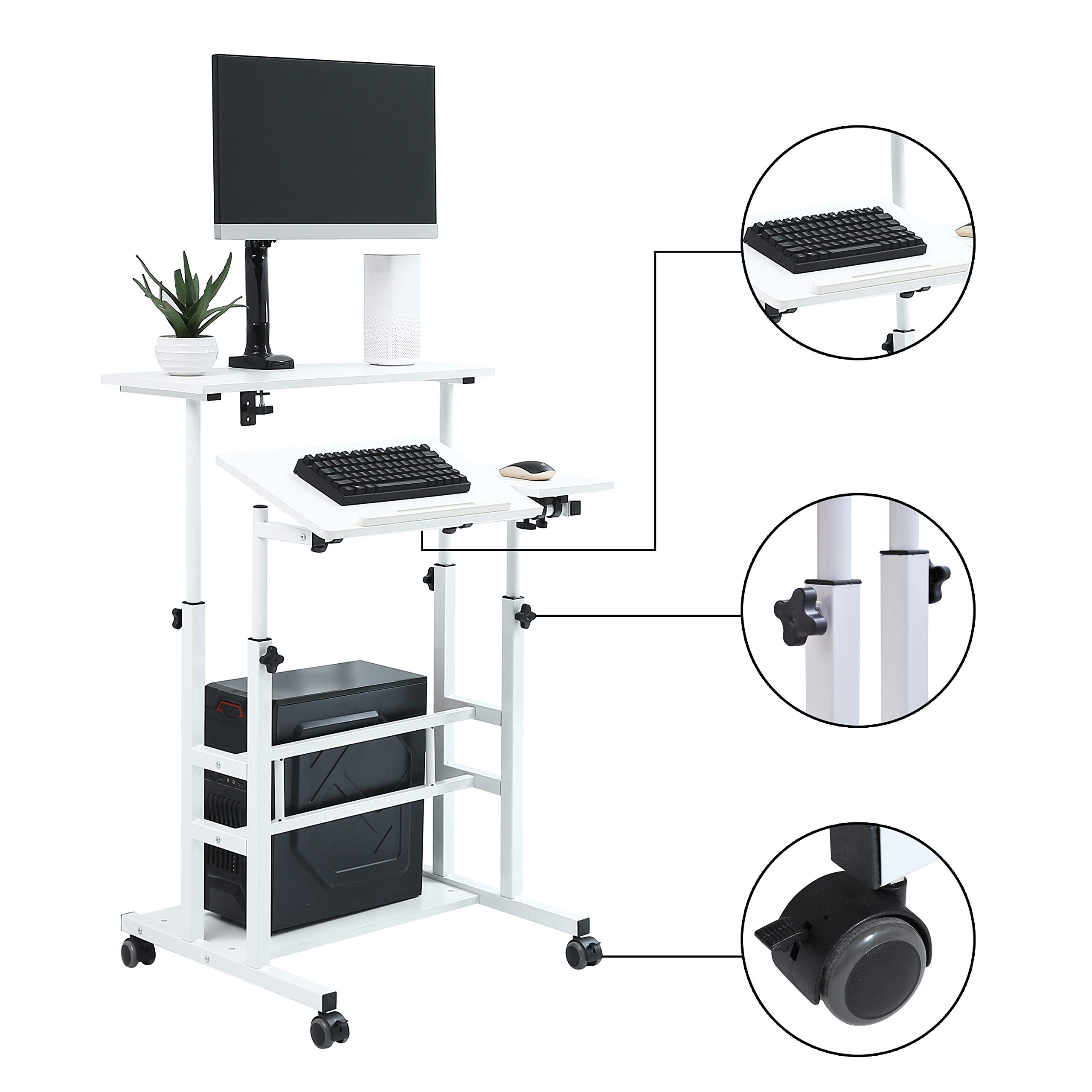 Buy UNICOO Mobile Standing Desk, Height Adjustable Sit Stand