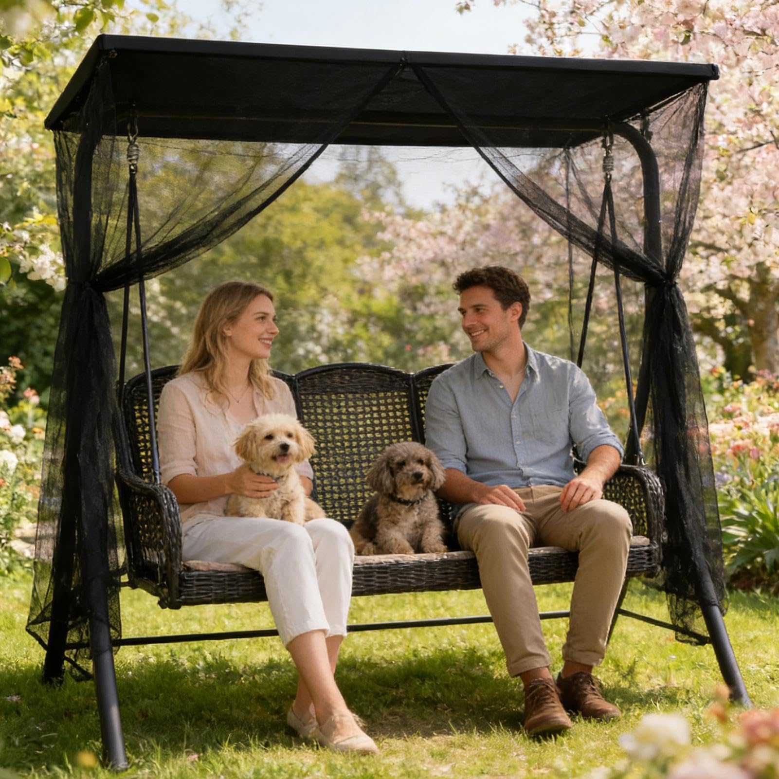 Zanzariera da campeggio Tenda Portatile Traspirante Impermeabile con | Tenda Zanzariera per Altalena Per feste in casa, balcone, portico, giardino, camper, appartamento, cortile, deck,