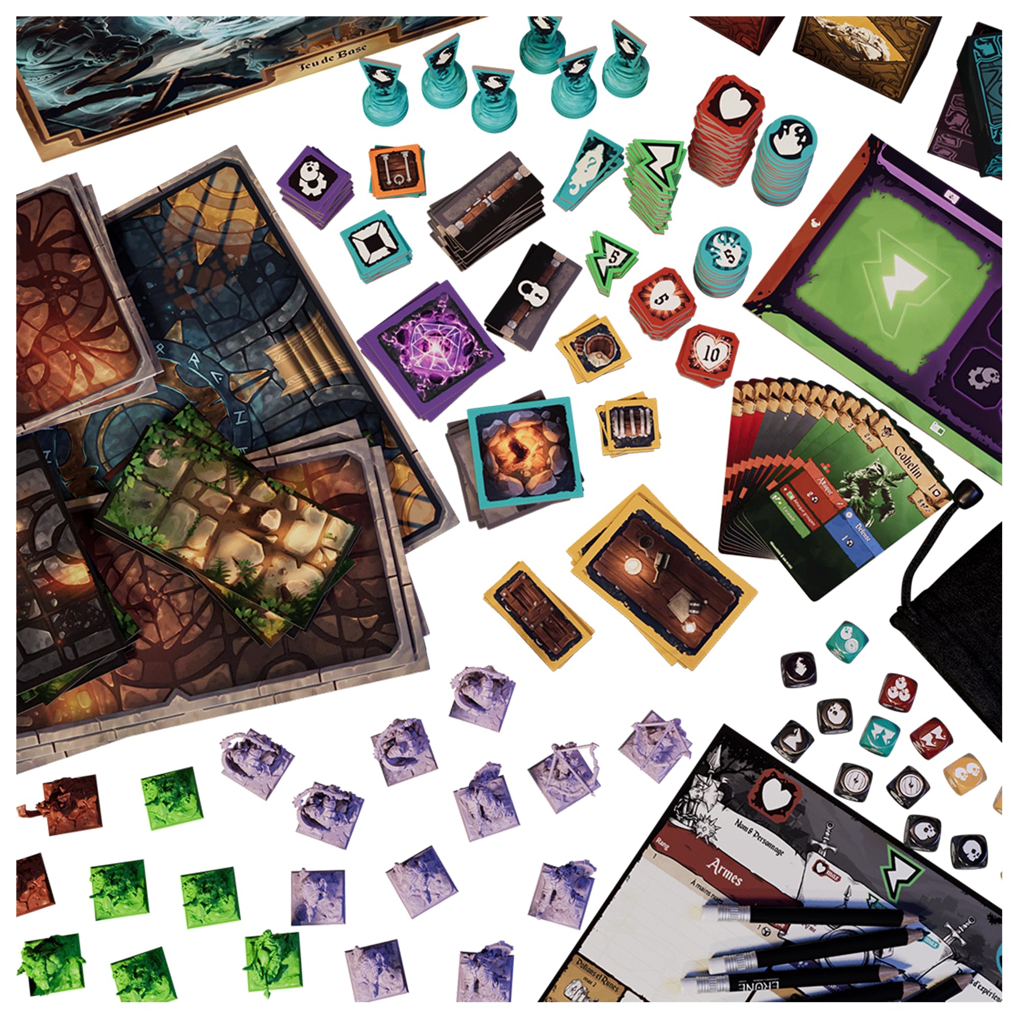 ERUNE Edition Aventure Ultime - Jeu de Société Coopératif/Compétitif avec Application - Dungeon Crawler Épique Médiéval Fantastique - Campagne Narrative Immersive - 14 Ans - 1-5 Joueurs - 120 Minutes