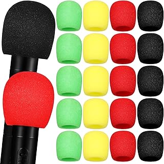 UKCOCO Headset Microphone Microphone Foam Covers:Reusable Microphone Windscreen Thick Handheld Microphone Foam Covers for Most Microphone,32 pcs Microphone Covers