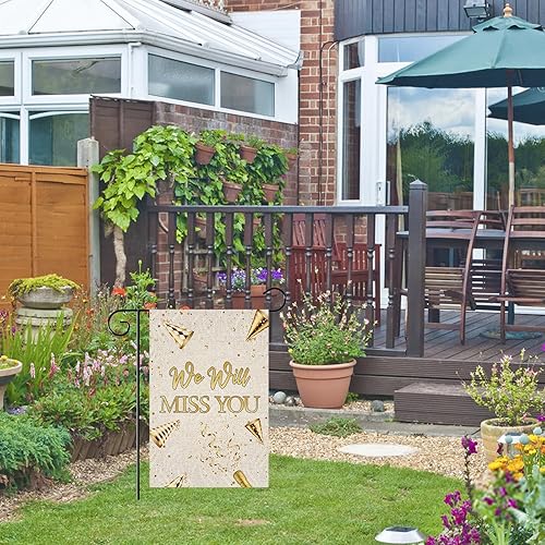 Miniatura 7 de WeBenison Bandera de jardín con texto en inglés We Will Miss You, letrero de despedida para patio, casa, césped, decoración para puerta de