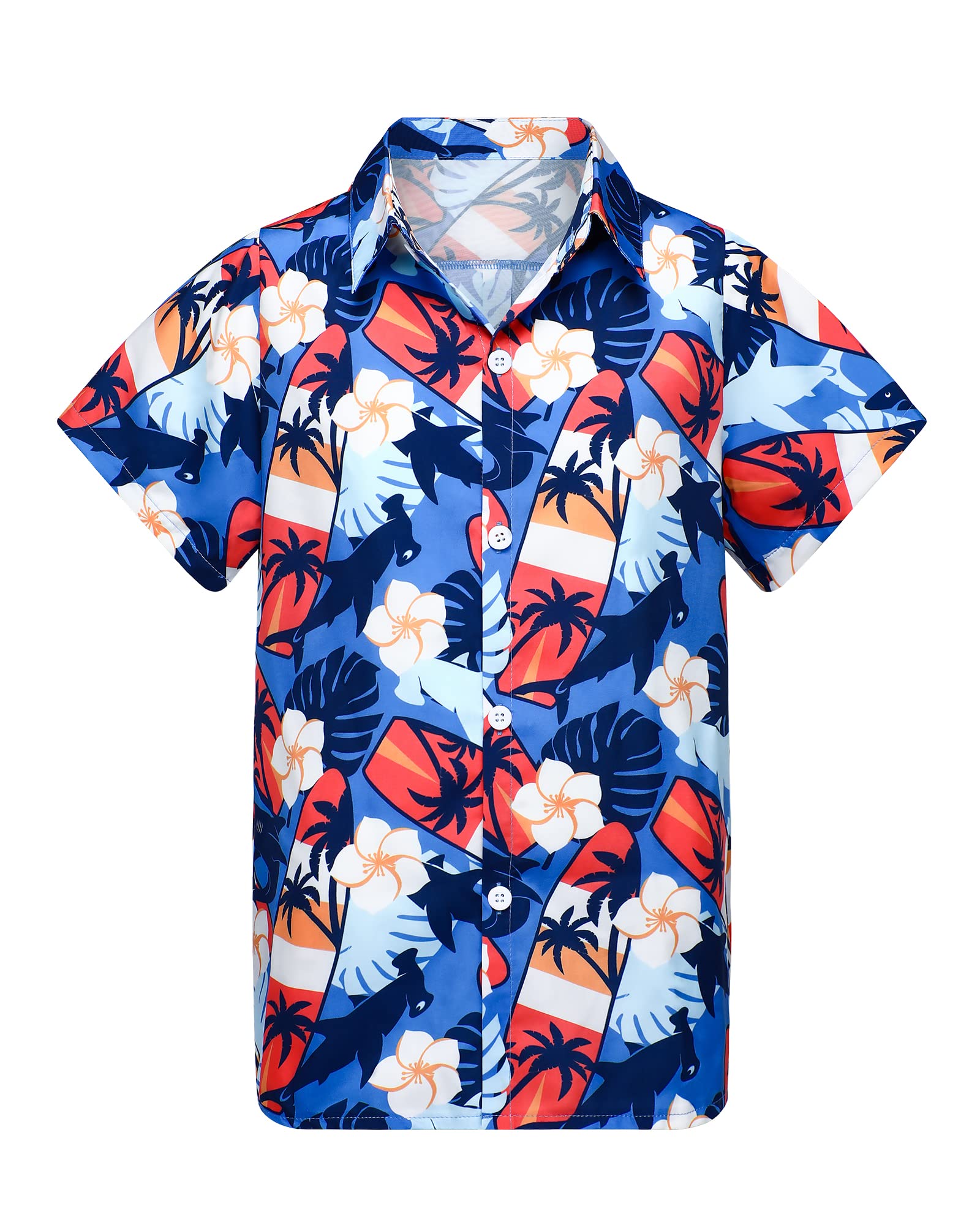 Blueleaf Boys Hawaiian Shirt Short Sleeve Casual Button Down Beach Aloha Shirt Kids Summer Hawaii Shirts 5-14 Years