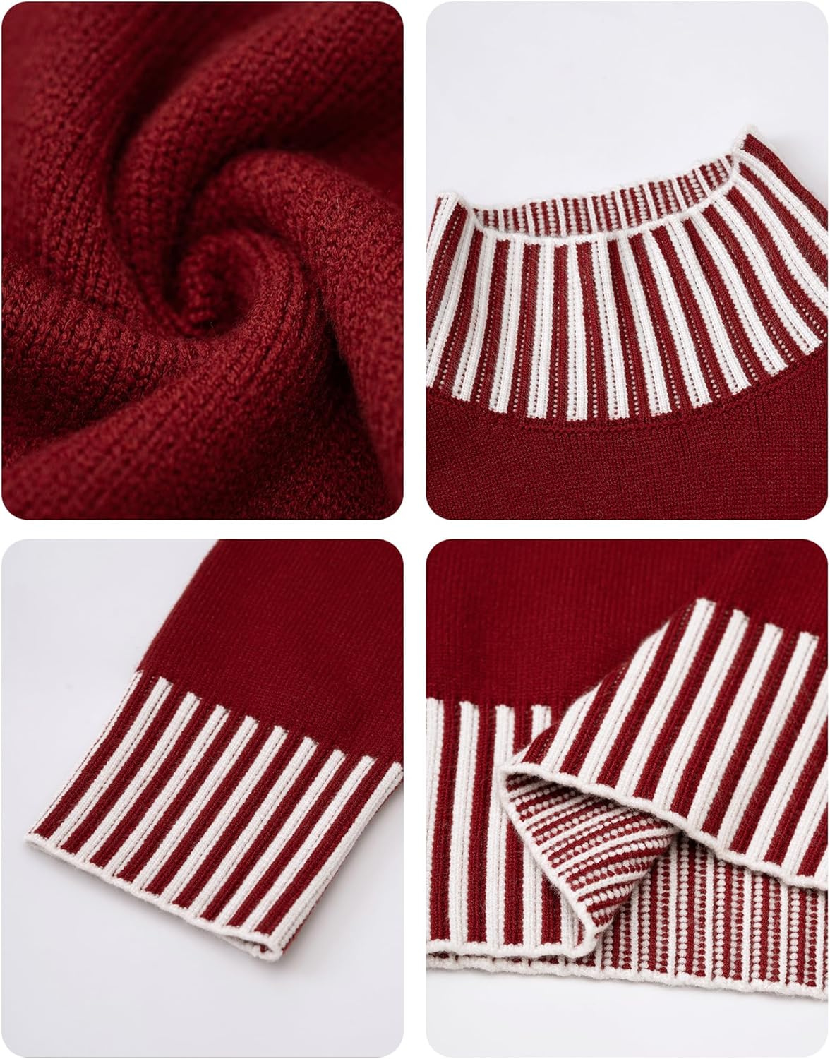 Color Block Sweater Dress for Women Mini - Long Sleeve, Mock Neck, Short Knit Dresses, Casual Fall Dresses - Image 7