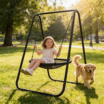Heavy Duty A-Shaped Hammock Chair Stand,Adjustable Indoor & Outdoor Hanging Stand for Swing Stand,Hanging Stand Only Max Load 220lbsWithout Hammock Chair