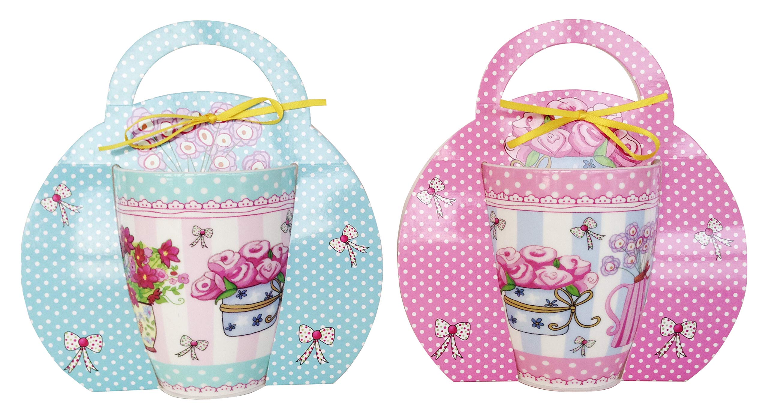 Vasara Lote de 12 Tazas Flores Presentada en Original Estuche Maceta - Detalles Originales para Invitados de Bodas, Regalos Baratos para Comuniones y Cumpleaños Infantiles