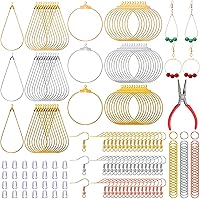 Vista 1 de Crtiin - Kit de fabricación de aretes de 481 piezas, suministros para hacer joyas, hallazgos de aretes a granel con lágrima y aros de cuentas