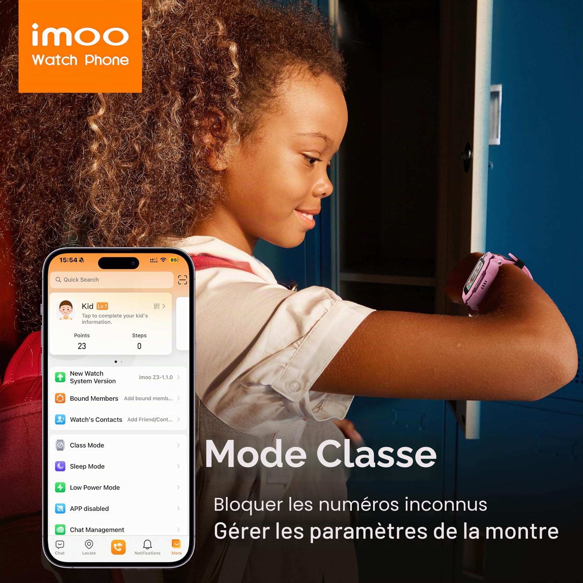 imoo Z3 Montre Connectée Enfant, Appels Vidéo, GPS, SIM, SOS, IPX8, Bleu | Appels Vidéo HD, VoLTE, Chat, GPS traceur, Compatible SIM, Appel SOS, Étanche IPX8, Caméra, Mode École, Système Sécurisé