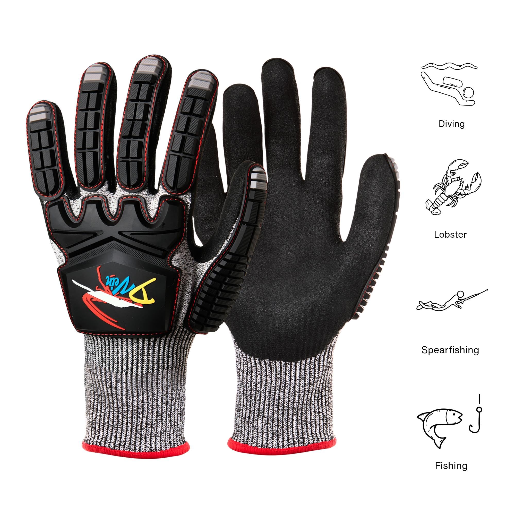 D Vein Guantes de Langosta para Buceo | Guante de Buceo Kevlar Spearfishing | Resistente a pinchazos