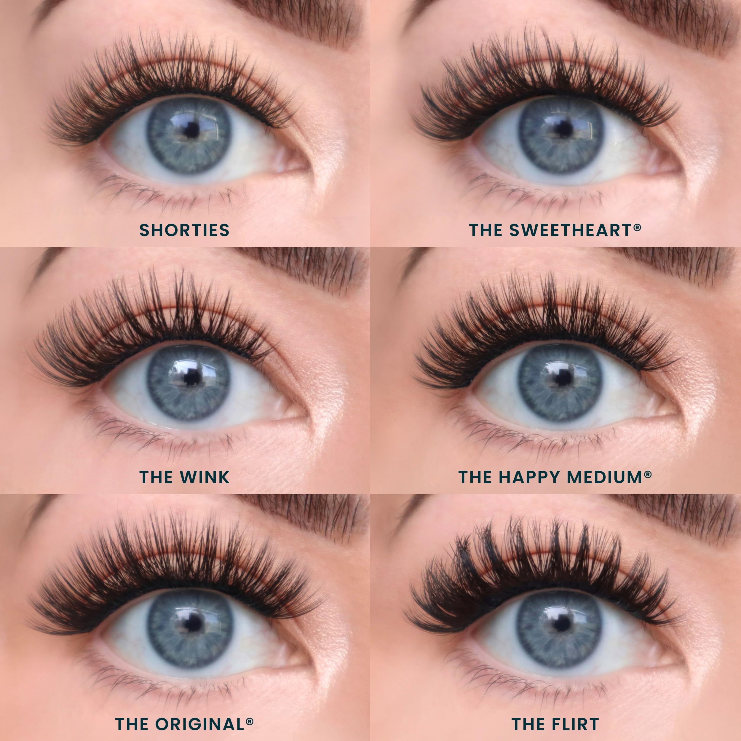 Doll-Eyed Lash Clusters for Women, Salon Quality At Home Eyelashes Extension Kit, 6 Lash Sets, No Lash Glue Included