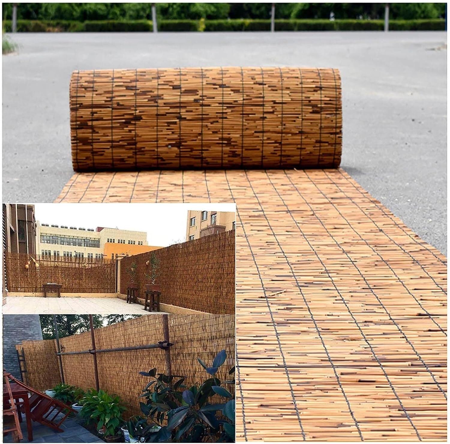 Jvfbjlf One Color Balcony Fence For Apartment Patio Privacy Bamboo Fencing Rolls