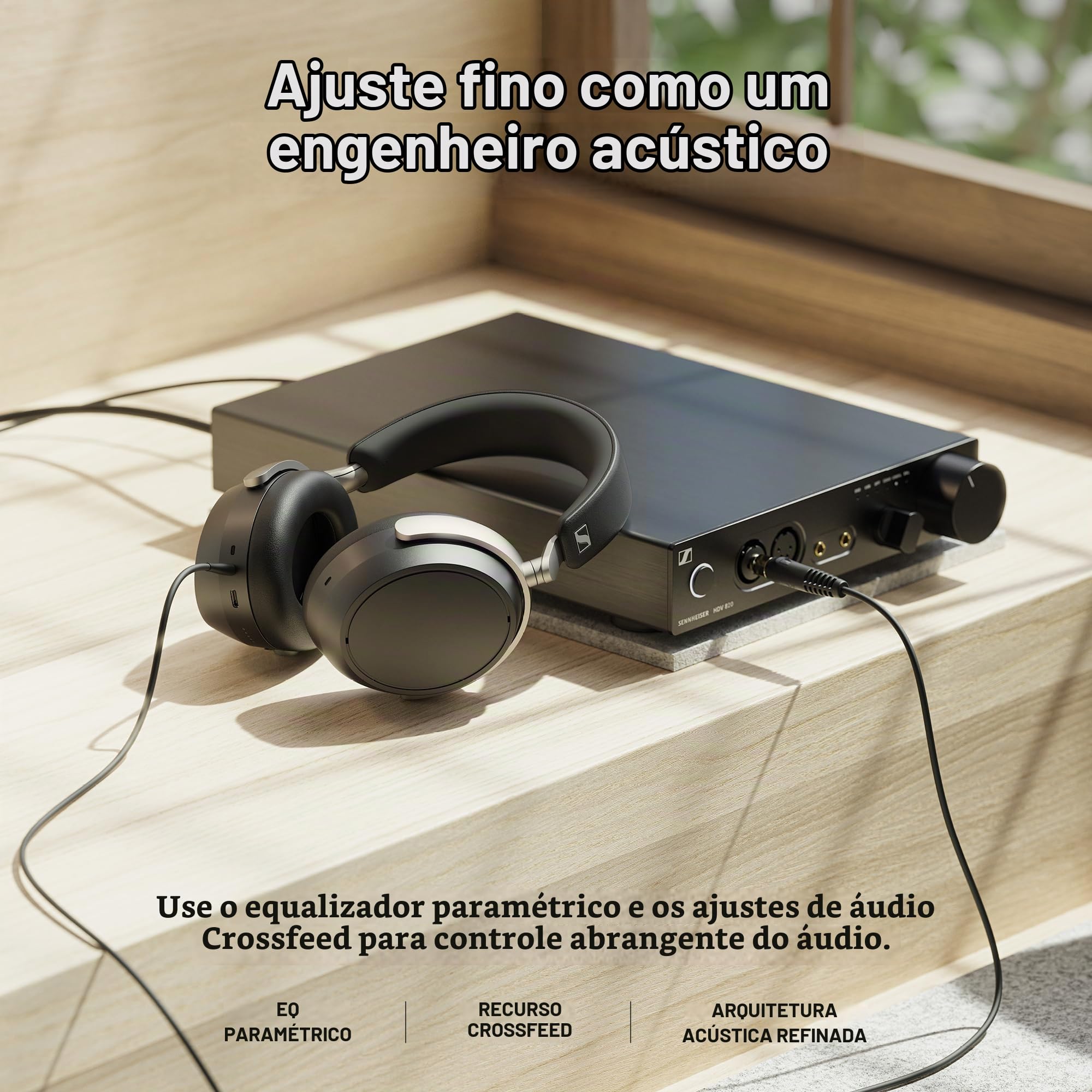 Sennheiser Fones de ouvido audiófilos sem fio HDB 630 com dongle