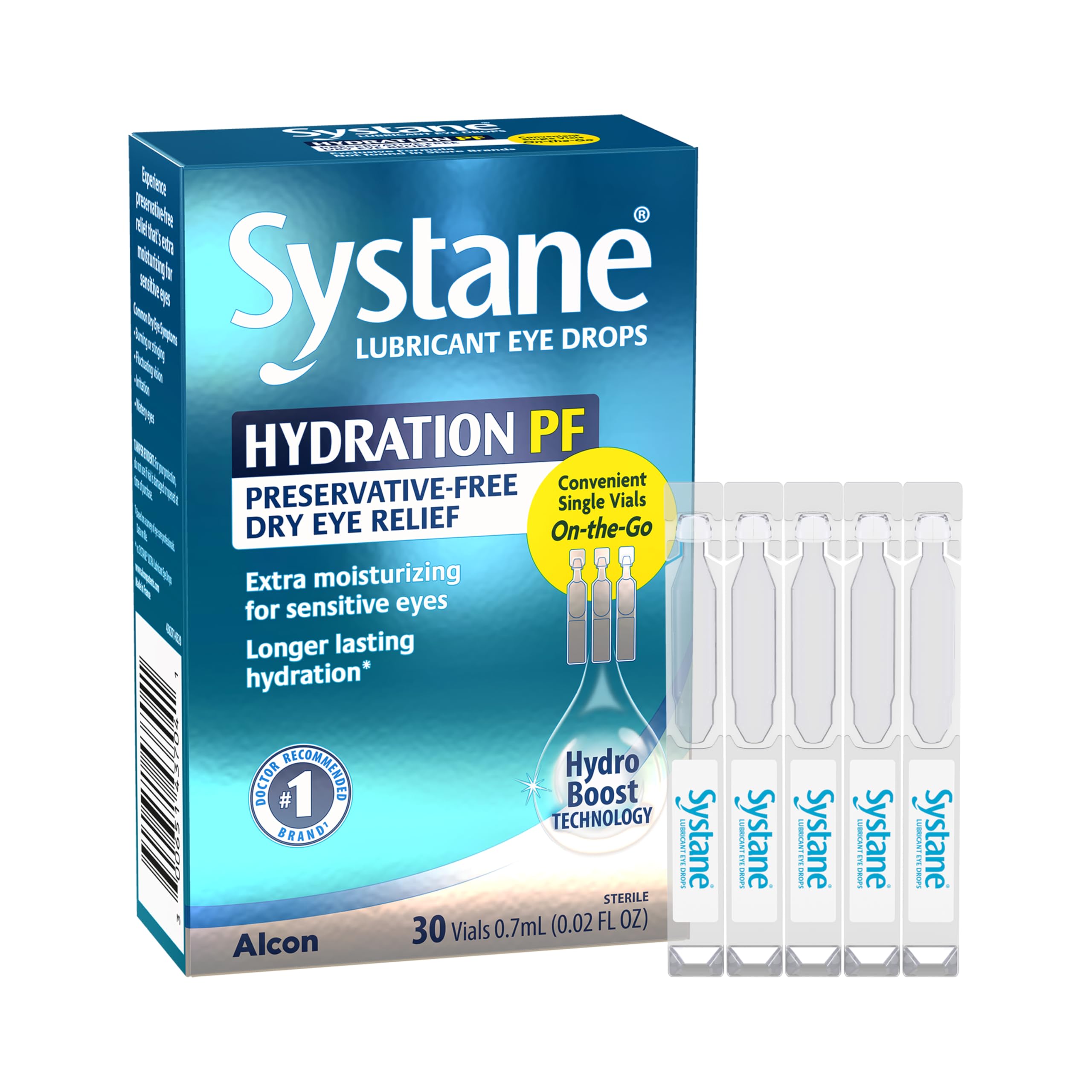 Alcon Systane Hydration Preservative-Free Lubricant Eye Drops 30ct Vials, 30 Count