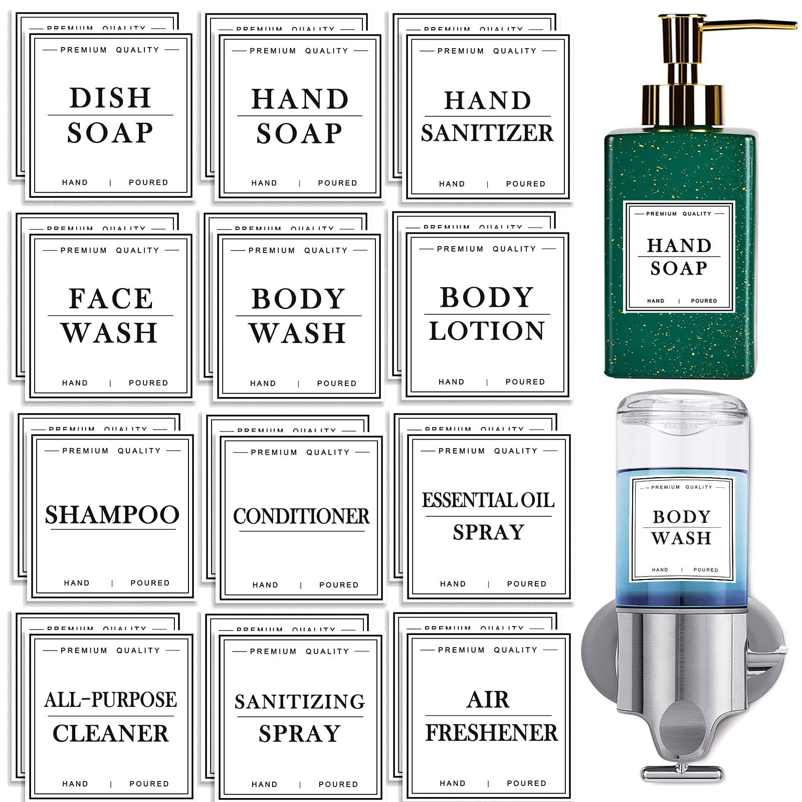 Buy 28Pcs Soap Labels for Soap Dispenser Bathroom Kitchen, Waterproof