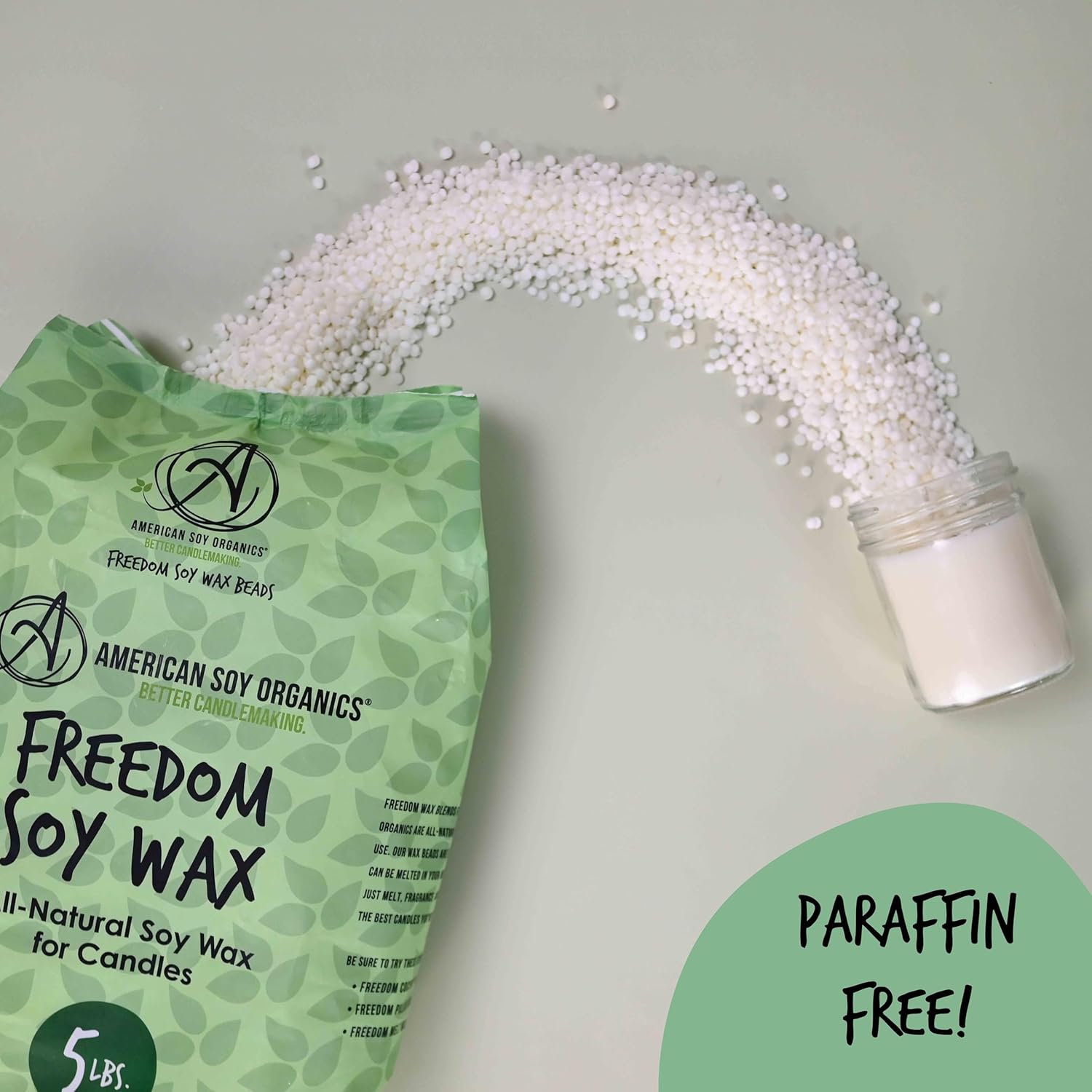 American Soy Organics Microwavable Soy Wax Beads for Candle Making – Premium Soy Candle Kit-10 pounds Freedom Soy Beads-4 Centering Devices- 20 Wick stickers-20 6-inch pre-Waxed Wicks