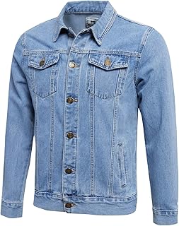 Zoroley Mens Denim Jacket Casual Jeans Washed Coat Western Classic Vintage Trucker Cotton Button Down Outwear Tops