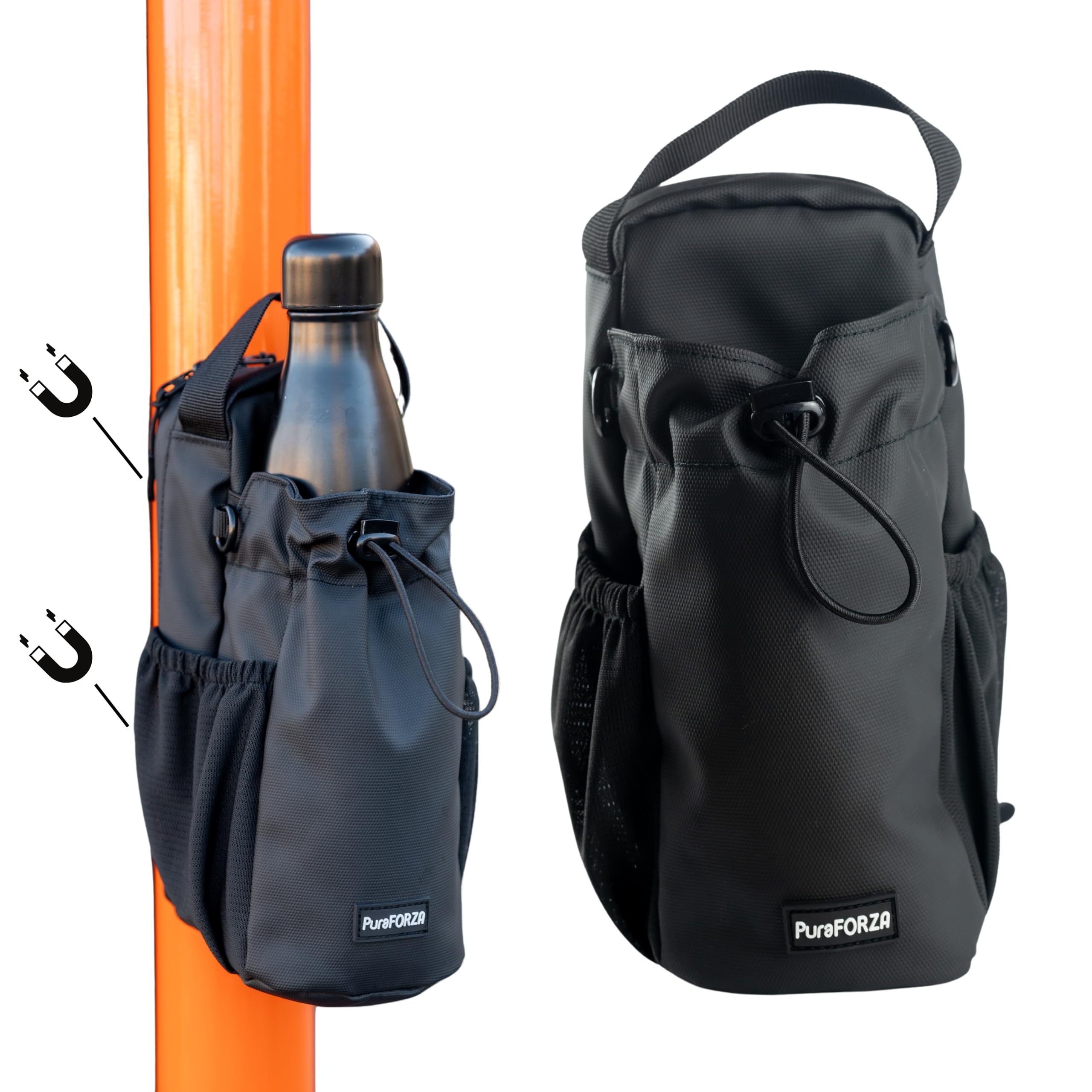 Sac Magnétique Sportif Compact et Léger, Imperméable avec Fixation à Aimant Néodyme, Idéal pour Salle de Sport, Crossfit, Calisthénie, Activités Extérieures, Compatible Bouteilles 1,5L