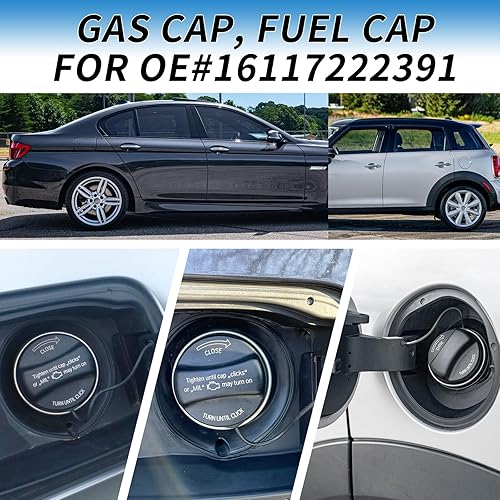 Miniatura 3 de Tapa de llenado del depósito de combustible, tapa de gasolina de repuesto para BMW E39 E46 E60 E90 E92 128i 320i 325i 328i 330i 335i 525i 528i 530i