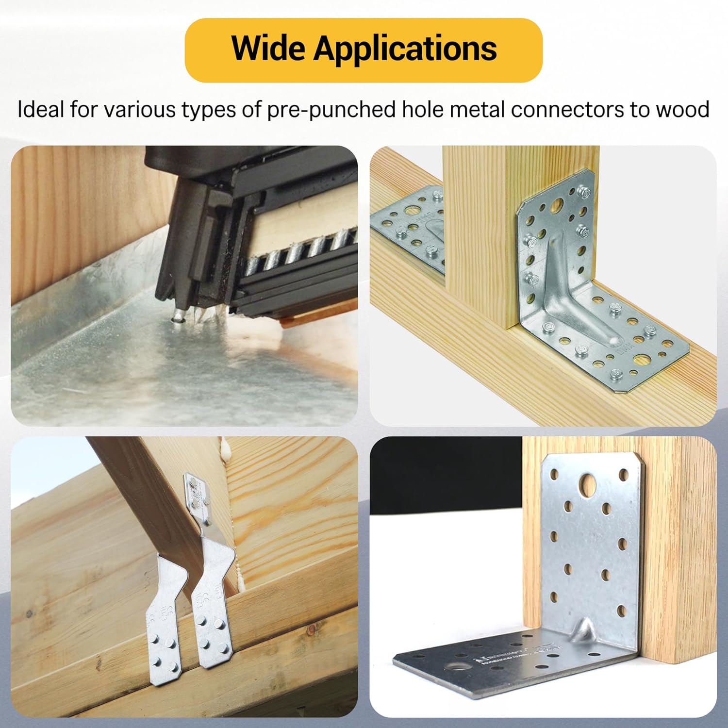 meite Metal Connector Nails, 2-1/2 Inch x .148 Inch Joist Hanger Nails, 35 Degree, Galvanized, Paper Tape Collated, Smooth Shank Framing Nails for Metal Connector Nailer (1,000 Counts)