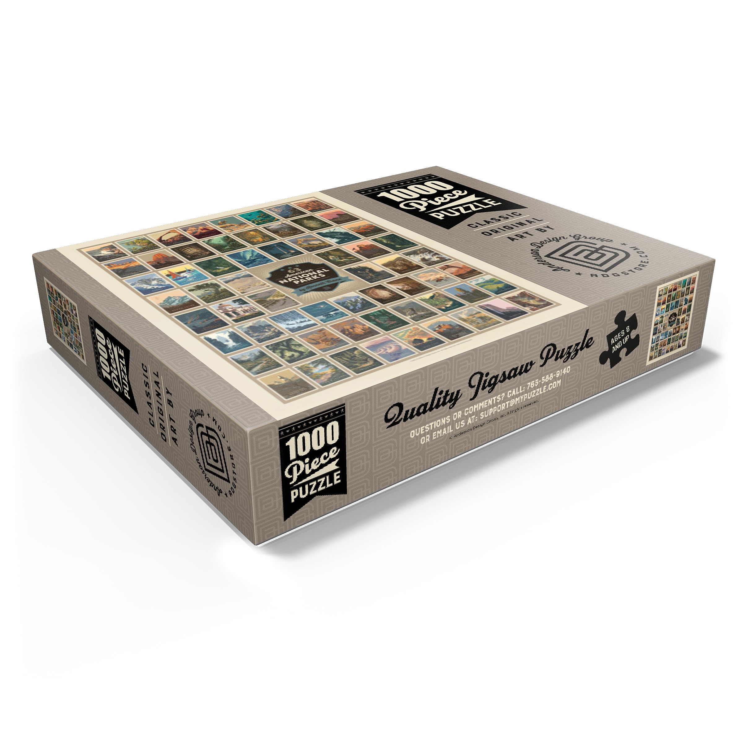 MyPuzzle 63 American National Parks: by Kenneth Crane, poster vintage, puzzle premium da 1000 pezzi per adulti