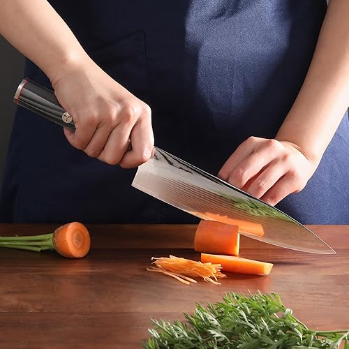 Miniatura 6 de Cangshan YARI Series X-7 Cuchillo de chef de acero Damasco de 8 pulgadas con funda