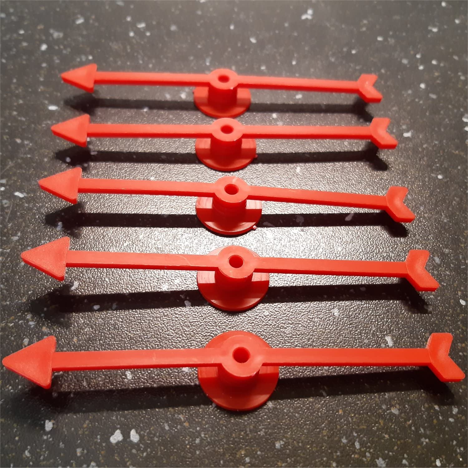 100mm Plastic Arrow Spinner & Base For Board Games - Pack of 5 (Red)
