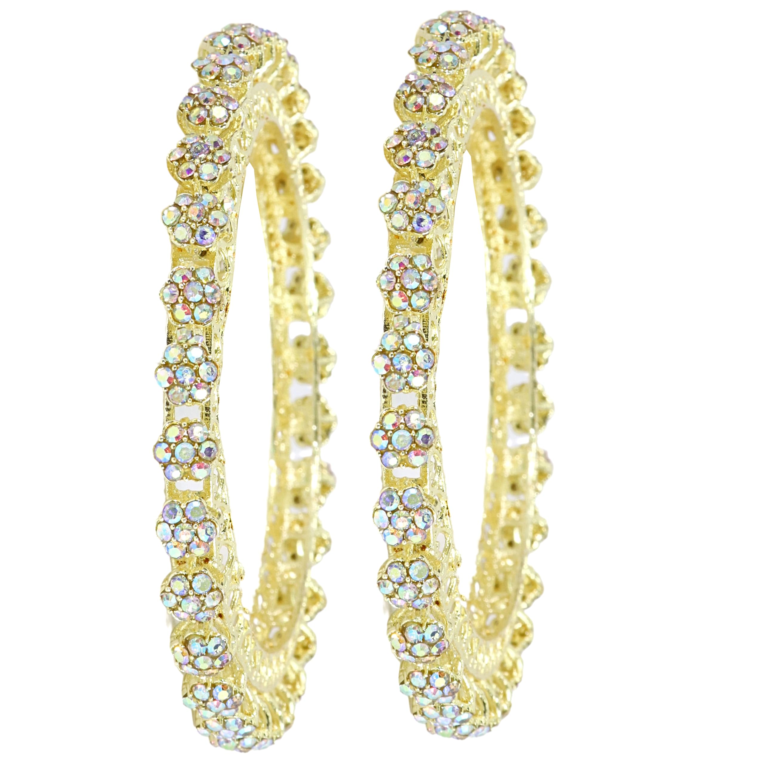 STYOLLO Traditional Metal with Diamond Bangles Kada For Women & Girls | bengals for women | kagan for women | bangles for women gold plated | rajasthani kada-(RKM3-100370-RBGold-2.8) (B0D6VN878H) Amazon Price History, Amazon Price Tracker