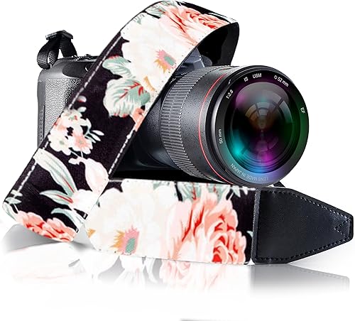 Art Tribute Correa de cámara para todas las cámaras DSLR y sin espejo, incluyendo binoculares. Correa universal, correa de hombro con patrón floral