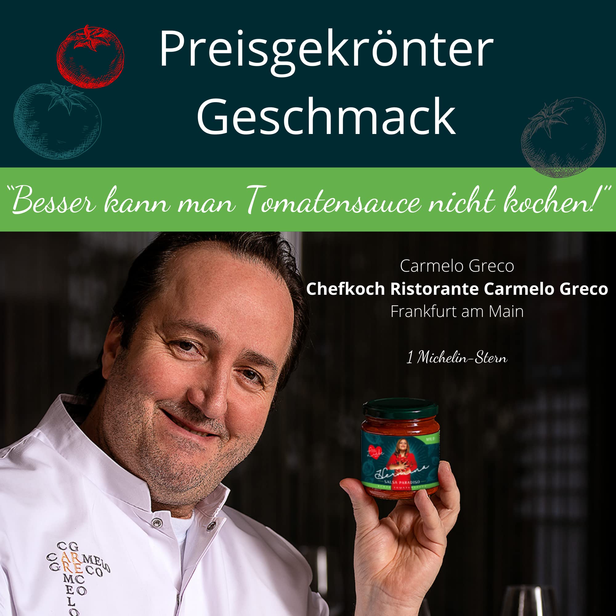 Hermina Salsa Paradiso I FEINKOST PASTASAUCE (Mild) I 6 x 290 g I 100% Natürlich I Tomatensauce direkt aus Italien