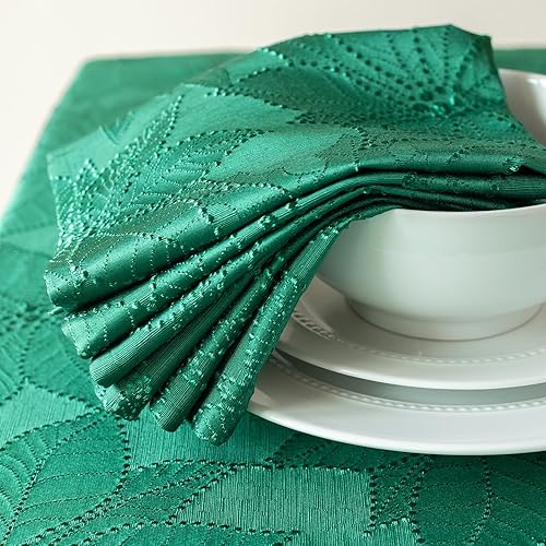 Vista 21 de Mantel damasco Benson Mills Poinsettia Legacy Rojo Legacy