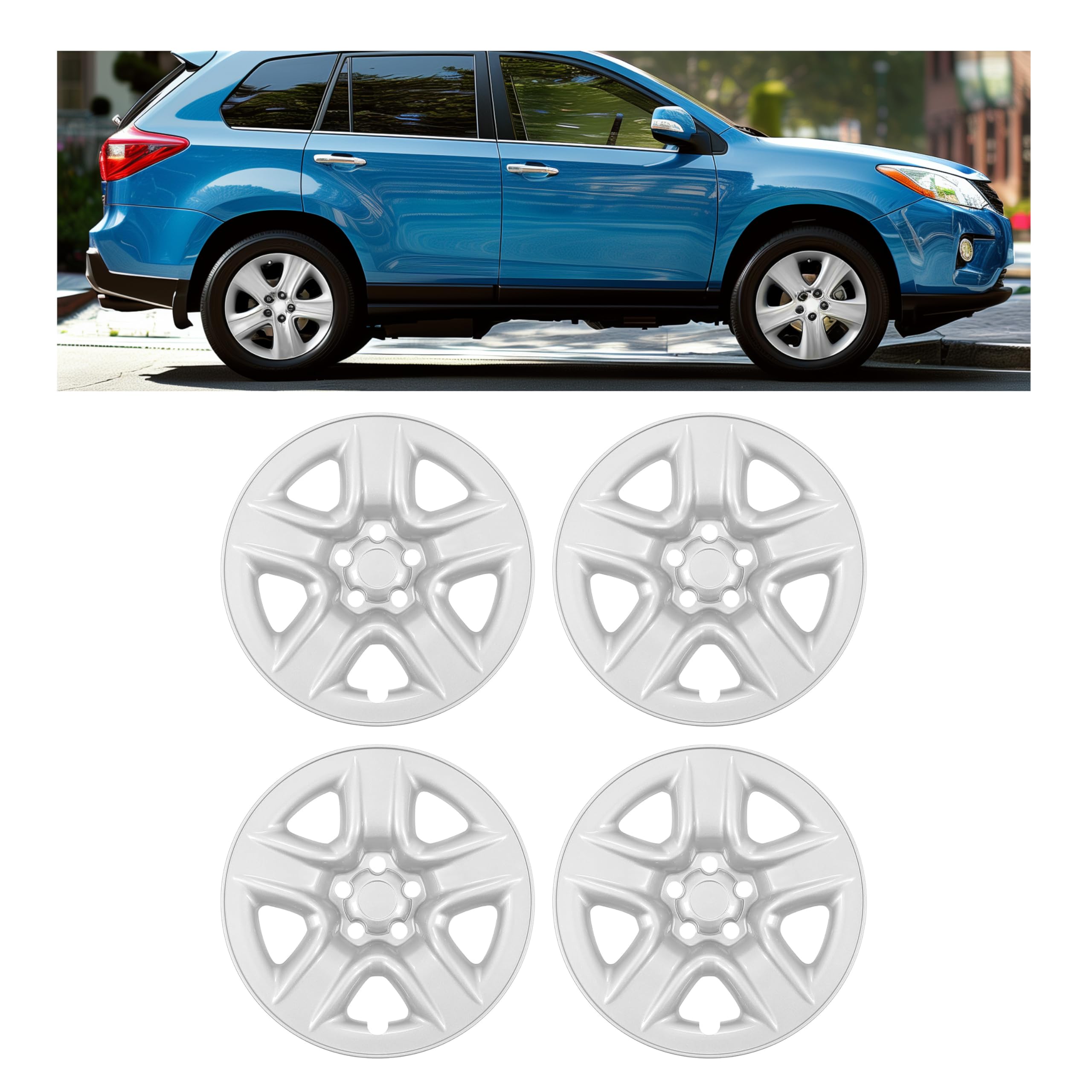 ECOTRIC silver 17 inch hubcaps for Toyota RAV4 set of 4