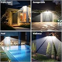 Vista 9 de 2500LM Solar Lights Outdoor with Motion Sensor,3 Head 270° Wide Angle Street Area Lights,IP65 Waterproof Security Lighting with 3 Modes(Non-Remote,1