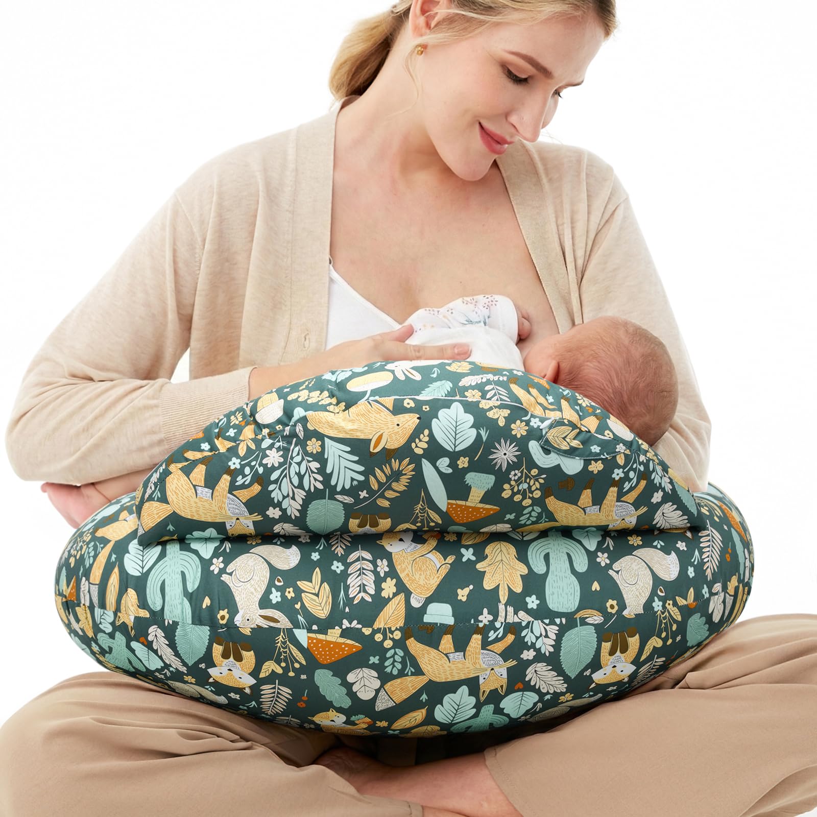 Momcozy Original Nursing Pillow for Breastfeeding-Pioneering Safety Guard- Wider Feeding Pillows for More Support for Mom & Baby- Easier Nursing &