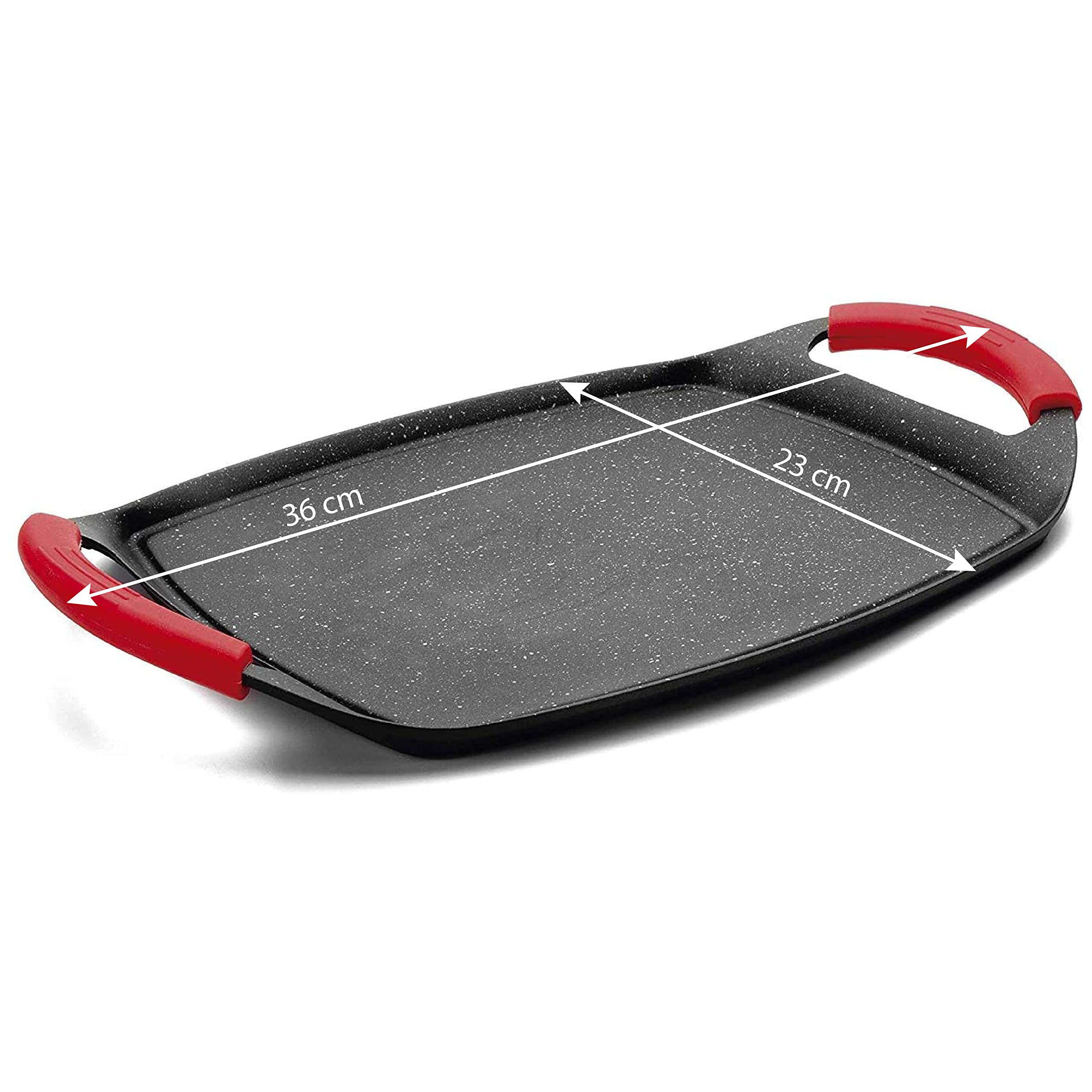 MGE - Poêle grill anti-adhésif en pierre - plaque gril pour induction - grille induction antiadhésive - grille grill grill - 36 x 23 cm