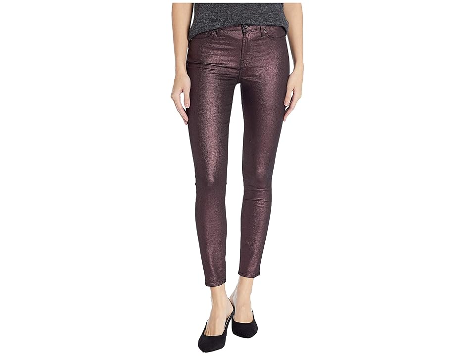 

7 For All Mankind Metallic Ankle Skinny in Plum (Plum) Women's Jeans, Purple