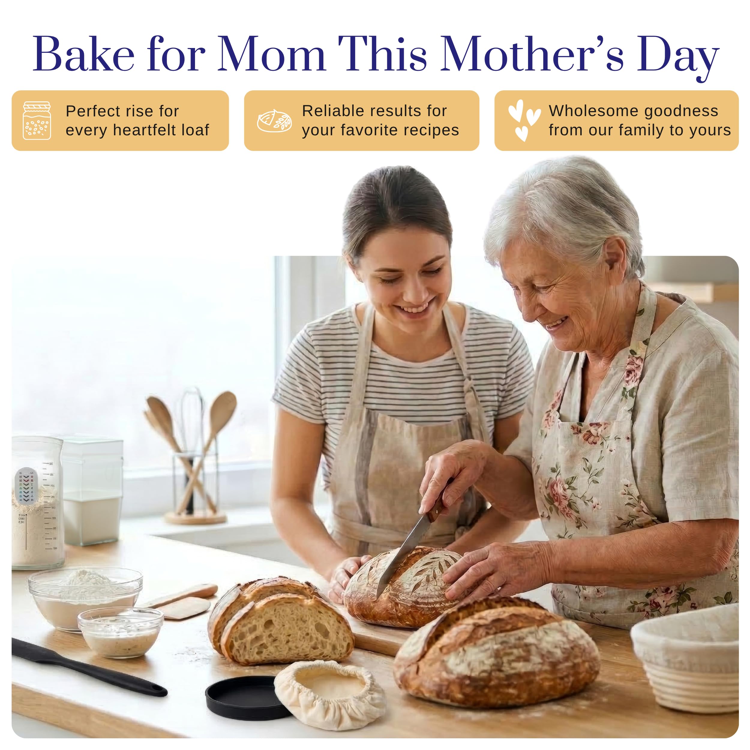 Iniciador de masa madre sin gluten, iniciador de masa madre deshidratada estilo reliquia para pan de masa madre sin gluten, pizza, bollos, panqueques, magdalenas | Instrucciones fáciles de seguir