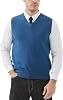 Kallspin Men's Pure Cotton Sweater Vest V Neck Regular Fit Knit Sleeveless Pullover Sweater