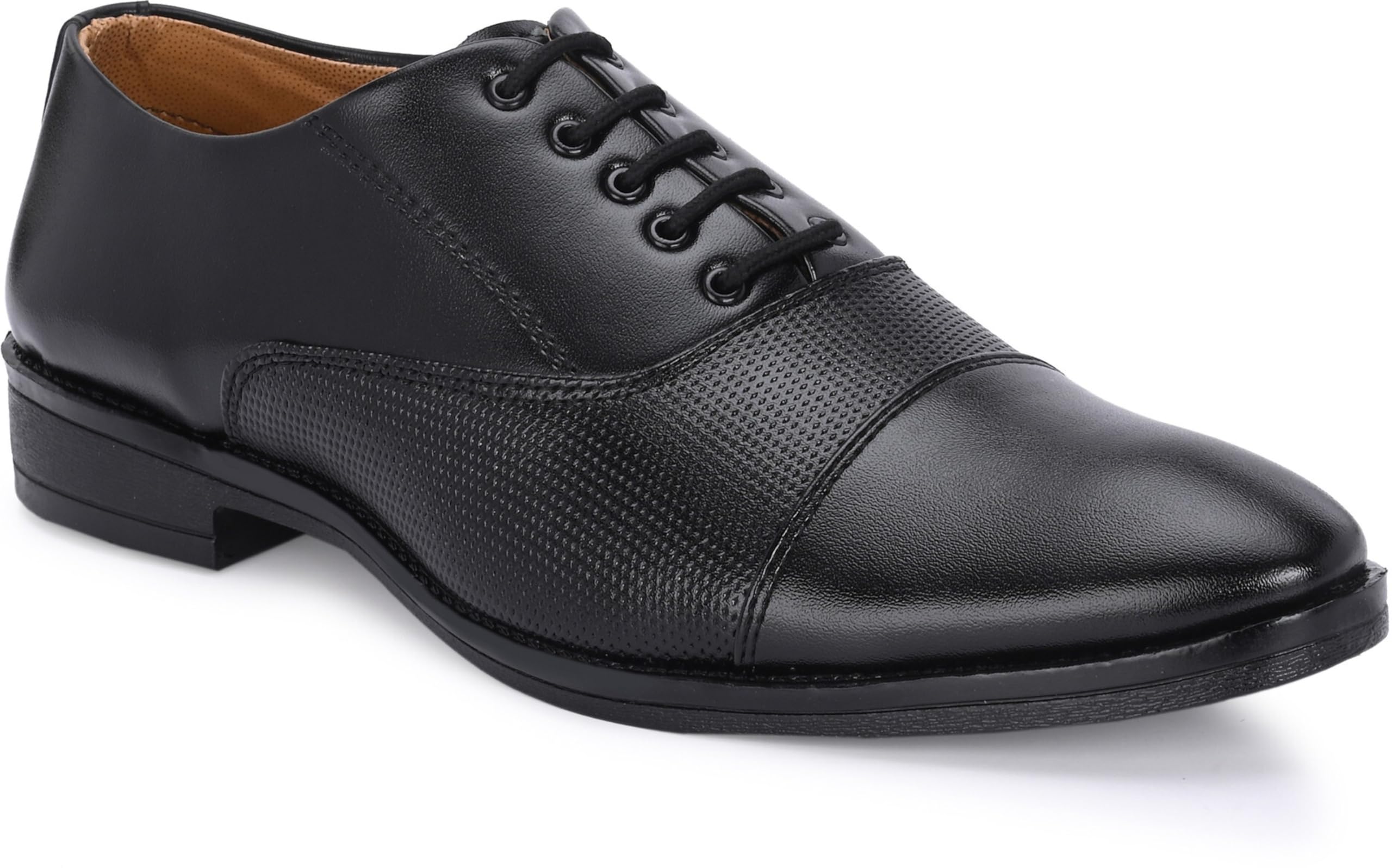 katenia Black Office Wear Semi Formal Shoes Lace Up for Men-picture-21