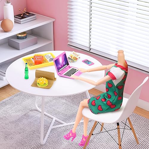 Miniatura 7 de 15 piezas de accesorios de muñeca en miniatura, portátil, tableta, teléfono, mini mochila y mini alimentos, incluyendo juego de refrescos de