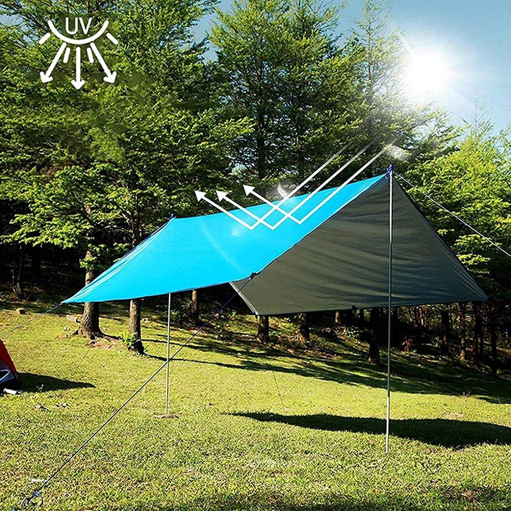 Bâche De Camping Portable Imperméable, Abri Solaire Hamac Coupe-Vent Tente De Mouche De Pluie Bâche Bâche Abri Pare-Soleil Auvent pour La Pêche en Plein Air Randonnée, A