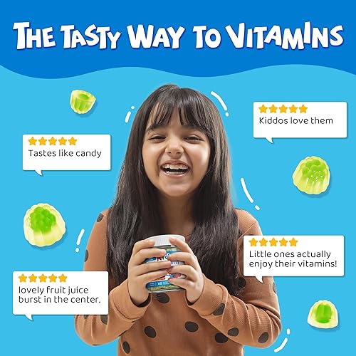 Miniatura 7 de Gomitas de calcio para niños + vitamina D3 K2, magnesio, zinc, suplemento de calcio de algas de absorción extra para niños, suave para estómago,